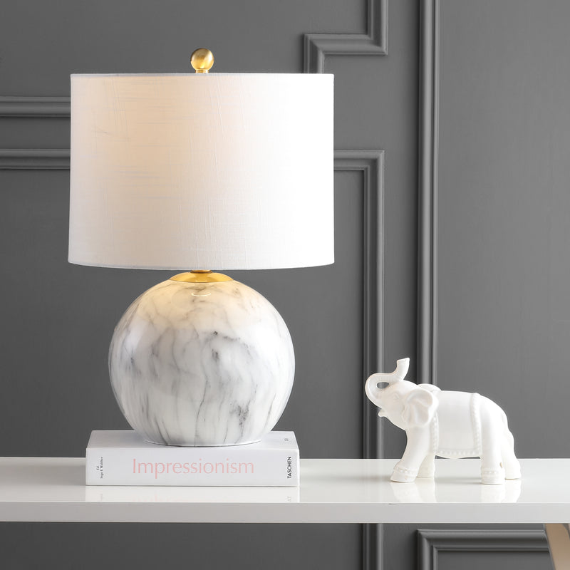 Jonathan Y Luna 21.5" Faux Marble Resin LED Table Lamp