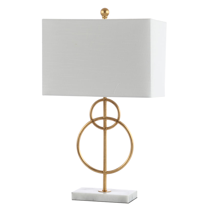 Jonathan Y Haines 26" Modern Circle Marble/Metal LED Table Lamp