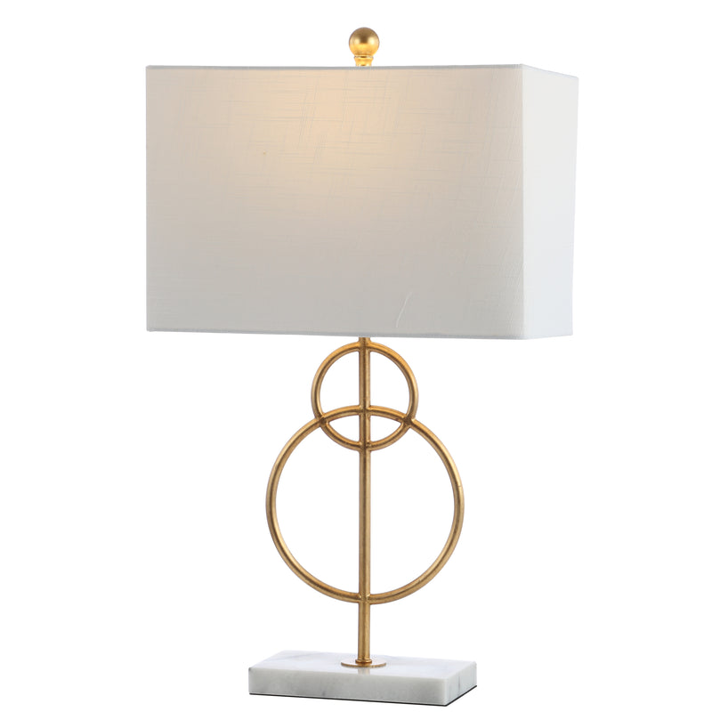 Jonathan Y Haines 26" Modern Circle Marble/Metal LED Table Lamp