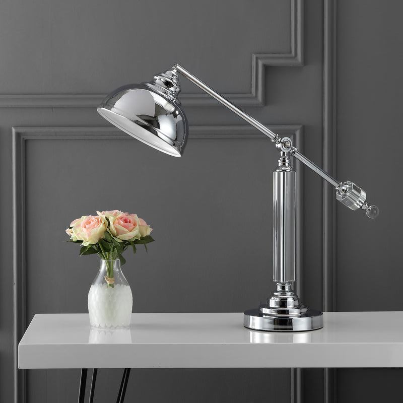 Jonathan Y Giselle 22" Metal and Crystal LED Task Lamp