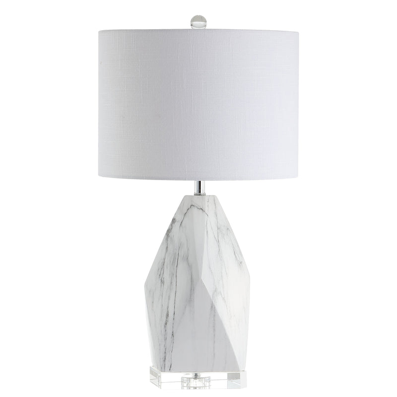 Jonathan Y Oslo 25.5" Ceramic Marble/Crystal LED Table Lamp