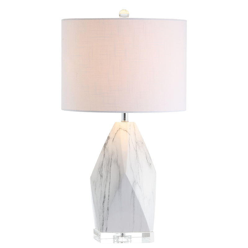 Jonathan Y Oslo 25.5" Ceramic Marble/Crystal LED Table Lamp