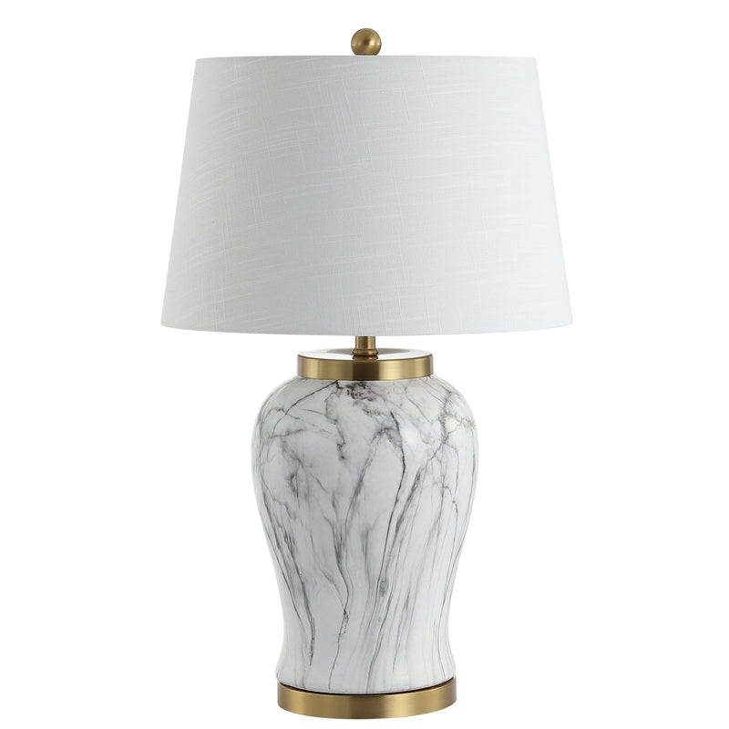 Jonathan Y Prague 28" Ceramic Marble LED Table Lamp