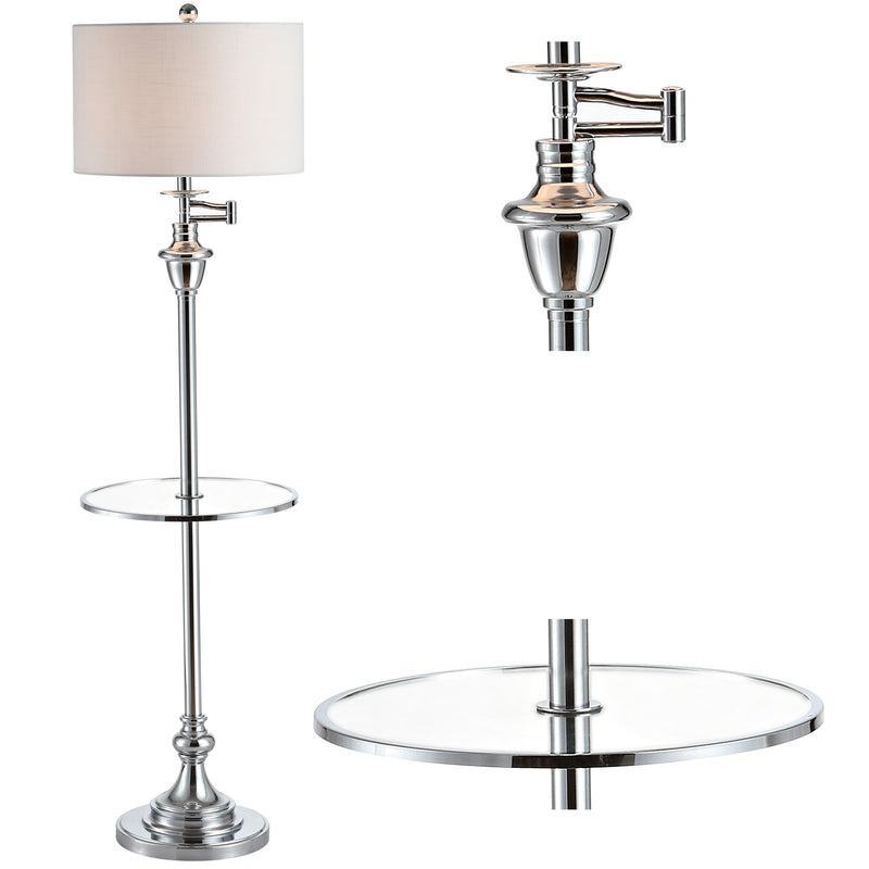 Jonathan Y Cora 60" Metal/Glass LED Side Table and Floor Lamp