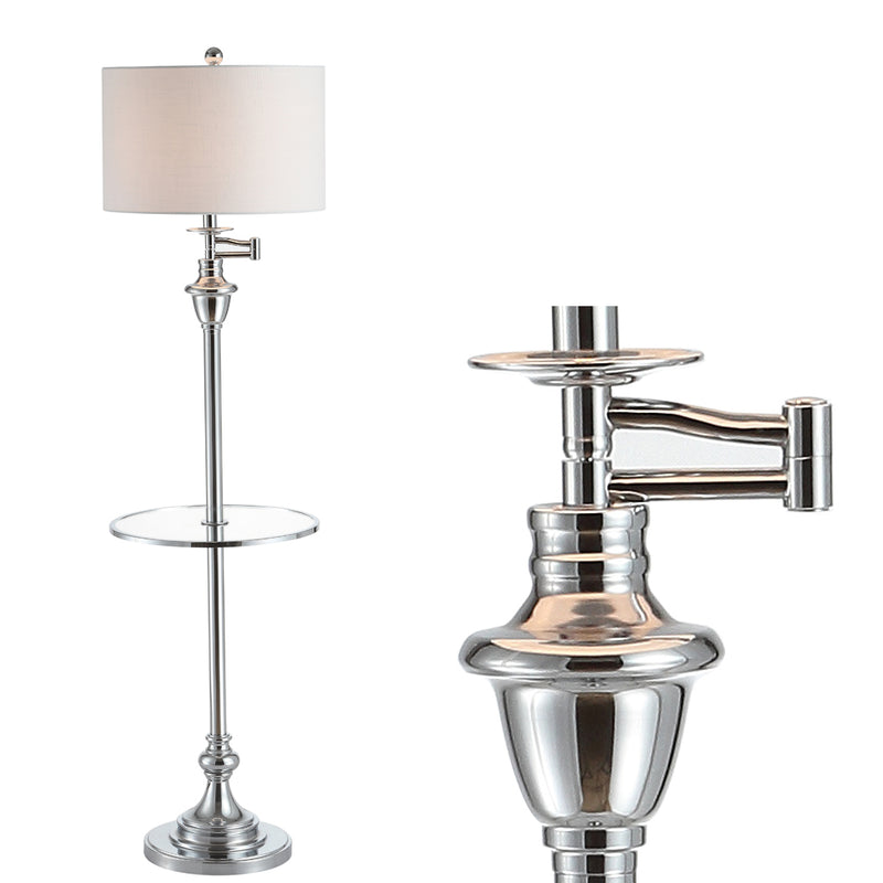 Jonathan Y Cora 60" Metal/Glass LED Side Table and Floor Lamp