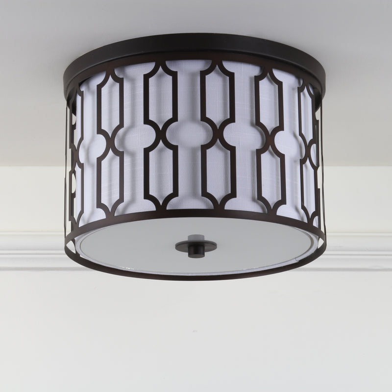 Jonathan Y Link 2-Light 12.75" Metal LED Flush Mount