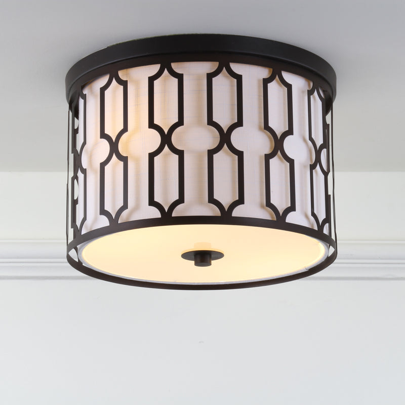 Jonathan Y Link 2-Light 12.75" Metal LED Flush Mount