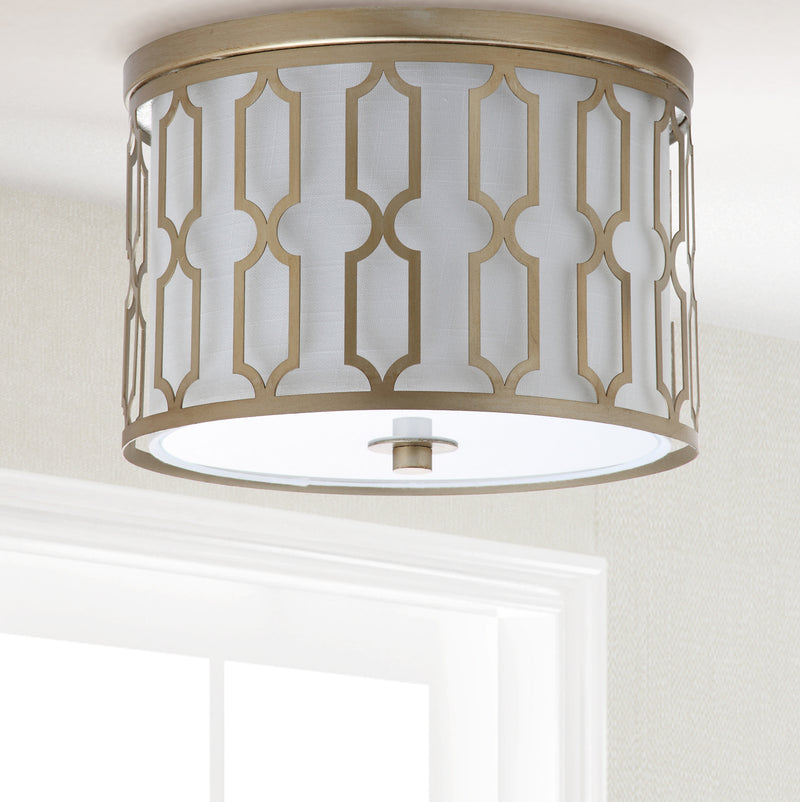 Jonathan Y Link 2-Light 12.75" Metal LED Flush Mount