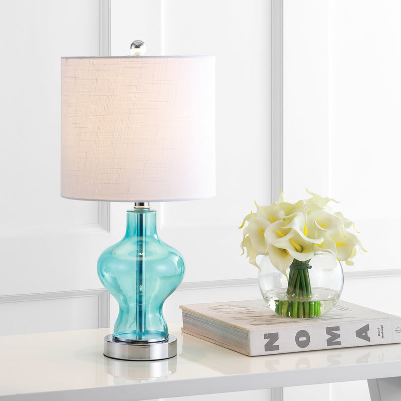 Jonathan Y Mer 20.5" Glass/Metal LED Table Lamp