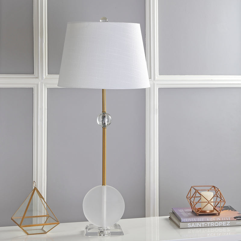 Jonathan Y Spencer 34" Crystal/Metal LED Table Lamp