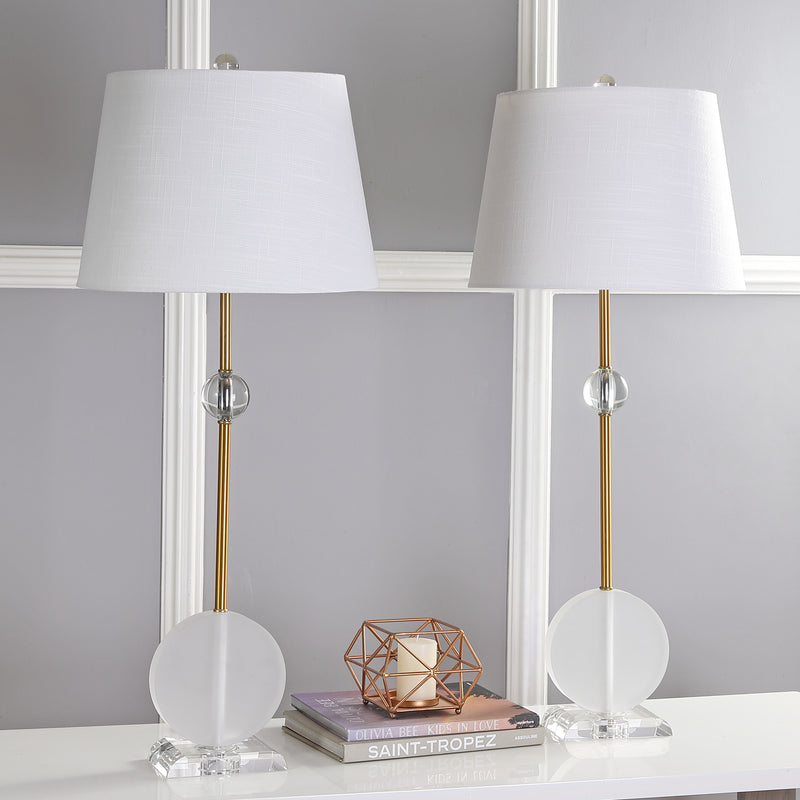 Jonathan Y Spencer 34" Crystal/Metal LED Table Lamp