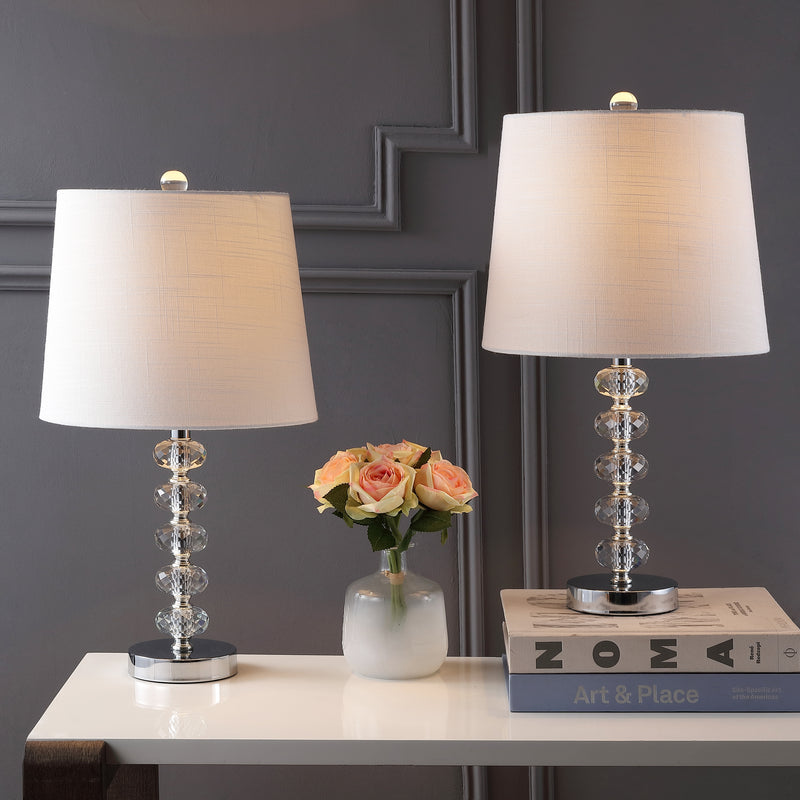 Jonathan Y Kevin 22" Glass/Metal LED Table Lamp