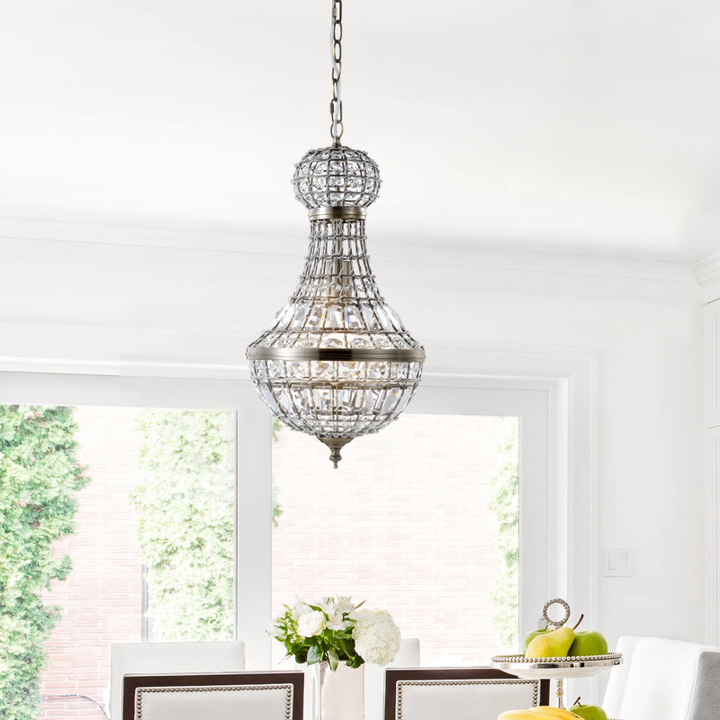 Jonathan Y Regina 10" Crystal/Metal Empire LED Chandelier