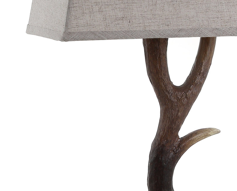 Jonathan Y Antler 29.5" Rustic Resin/Crystal LED Table Lamp