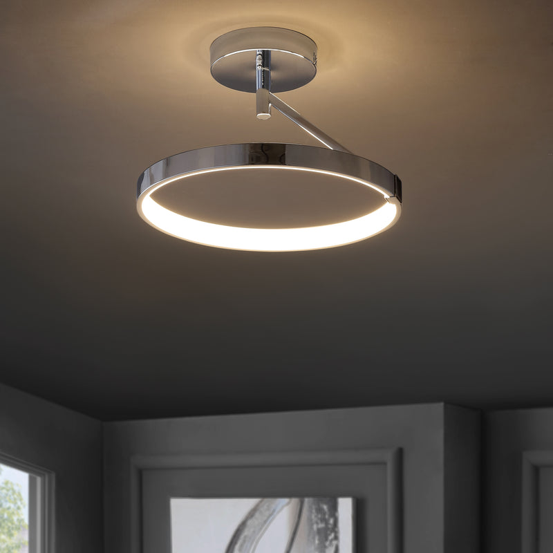 Jonathan Y Owen 17.5" Dimmable Integrated LED Metal Semi-Flush Mount