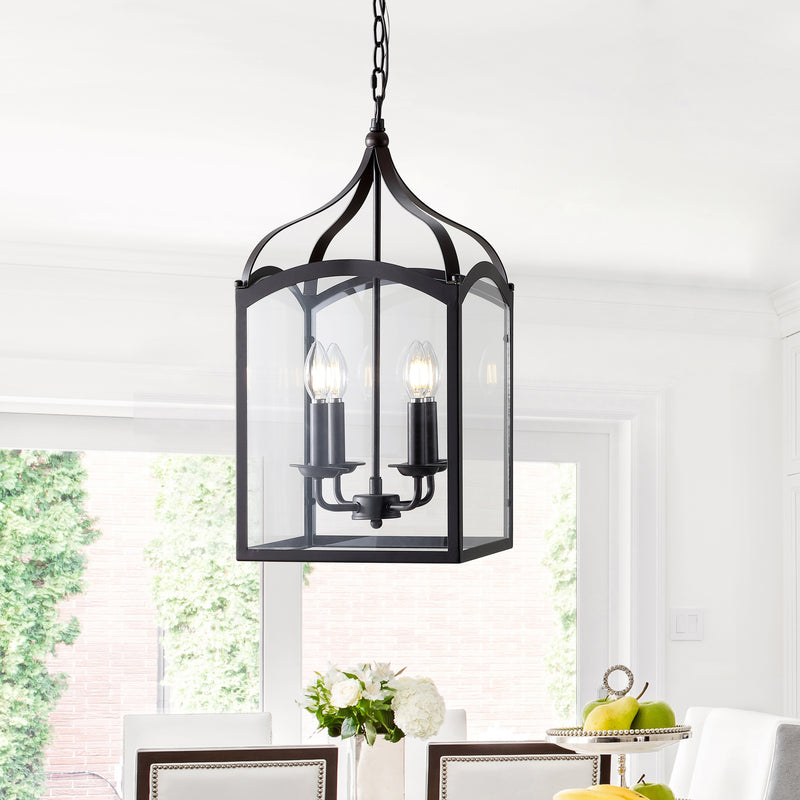 Jonathan Y Ruth 11" 4-light Lantern Metal/Glass LED Pendant