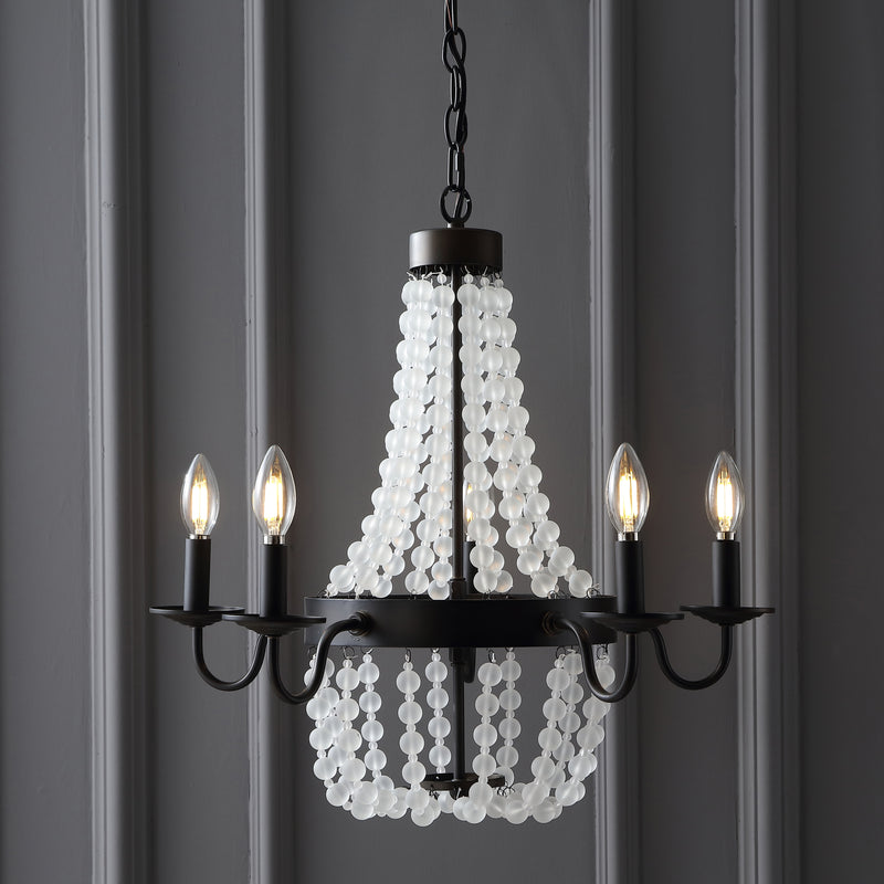 Jonathan Y Nova 5-Light 21.5" Acrylic Beaded LED Chandelier