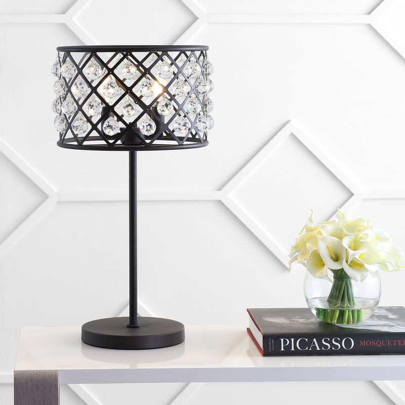 Jonathan Y Gabrielle 22.5" Metal/Crystal LED Table Lamp