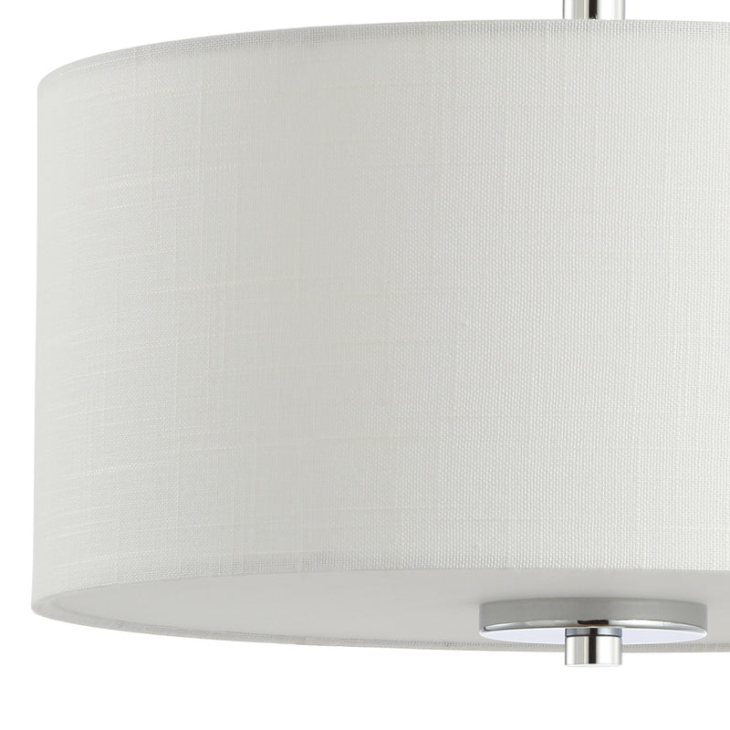 Jonathan Y Marc 15" Metal/Linen LED Semi-Flush Mount