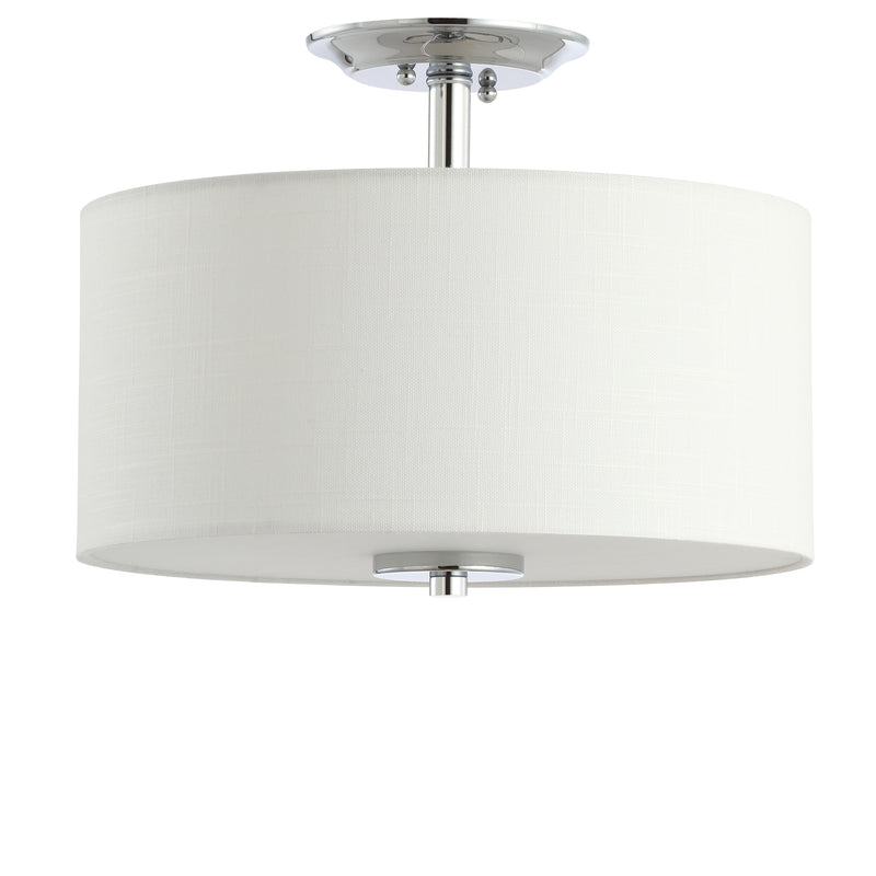 Jonathan Y Marc 15" Metal/Linen LED Semi-Flush Mount